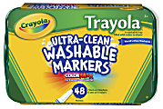 Crayola® Trayola™ Washable Markers Set, Fine Tip, Assorted Colors, Box Of 48