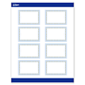 Avery® Print-To-The-Edge Tags With Sure Feed®, S00-DMM-PRMWT10, 2" x 3", Matte White, Preprinted Blue Border with Gold Dots Design, Pack Of 80 1 thumbnail image