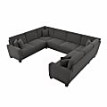 Bush® Furniture Stockton 125"W U-Shaped Sectional Couch, Charcoal Gray Herringbone, Standard Delivery