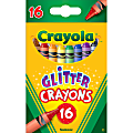 Crayola® Glitter Crayons, Assorted, Pack Of 16