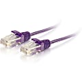 C2G 3ft Cat6 Snagless Unshielded (UTP) Slim Ethernet Cable - Cat6 Network Patch Cable - PoE - Purple - 3 ft Category 6 Network Cable  - 01181 1 thumbnail image