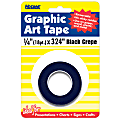 Graphic Art Tape, 1/4", Black Crepe