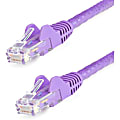 StarTech.com 150ft Purple Cat6 Patch Cable with Snagless RJ45 Connectors - Long Ethernet Cable - 150 ft Cat 6 UTP Cable - First End: 1 x RJ-45 Male Network - Second End: 1 x RJ-45 Male Network - Patch Cable - Gold Plated Connector - 24 AWG - Purple