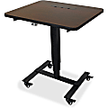 Lorell® 27"W Electric Mobile Sit-To-Stand Table, Black/Mahogany
