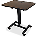 Lorell® 27"W Electric Mobile Sit-To-Stand Table, Black/Mahogany 1 thumbnail image