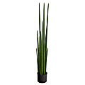 Nearly Natural Sansevieria Snake 60”H Artificial Plant With Planter, 60”H x 9”W x 9”D, Green/Black 1 thumbnail image