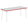 Lorell® Classroom Rectangular Activity Table Top, 72"W x 30"D, Gray Nebula/Red