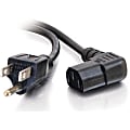 C2G 10ft Universal Right Angle Power Cord - 18AWG - NEMA 5-15P to IEC320C13R - TAA Compliant - 10ft 1 thumbnail image