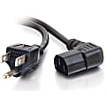 C2G 10ft Universal Right Angle Power Cord - 18AWG - NEMA 5-15P to IEC320C13R - TAA Compliant - 10ft