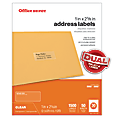 Office Depot® Brand Inkjet/Laser Address Labels, Rectangle, 1" x 2 5/8", Clear, Pack Of 1,500