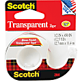 Scotch® Transparent Office Tape In Dispenser, 1/2" x 450", Clear