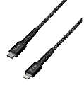 iHome 6' Durastrain Lightning to USB-C Nylon Charge And Sync Cable With Cable Wrap, Black, 2IHLC1023B6L2 1 thumbnail image