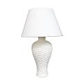 Simple Designs Curvy Ceramic Table Lamp, 19 1/2"H, White Shade/White Base 1 thumbnail image