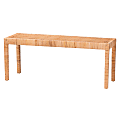 bali & pari Abelia Mahogany Wood Long Accent Bench, 19-3/4”H x 24”W x 15-3/4”D, Natural Brown