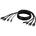 Belkin Dual HDMI High Retention + USB A/B + Audio Passive Combo KVM Cable - 6 ft  - Black - TAA Compliant