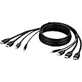 Belkin Dual HDMI High Retention + USB A/B + Audio Passive Combo KVM Cable - 6 ft  - Black - TAA Compliant 1 thumbnail image