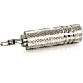 C2G 3.5mm Stereo Male to 6.3mm (1/4in) Stereo Female Adapter - 1 x Mini-phone Male - 1 x 6.35mm Audio Female - Metallic Silver 1 thumbnail image