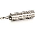 C2G 3.5mm Stereo Male to 6.3mm (1/4in) Stereo Female Adapter - 1 x Mini-phone Male - 1 x 6.35mm Audio Female - Metallic Silver