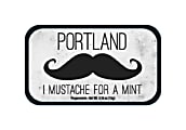 AmuseMints® Destination Mint Candy, Mustache Mints Portland, 0.56 Oz, Pack Of 24