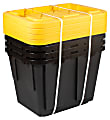 Office Depot® Brand by Greenmade® Professional Storage Totes, 12-Gallon, Black/Yellow, Pack Of 4 Totes