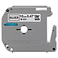 Brother® M-931 Black-On-Silver Tape, 0.5" x 26.2'