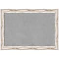 Amanti Art Magnetic Bulletin Board, Aluminum/Steel, 41" x 29", Alexandria White Wash Wood Frame 1 thumbnail image