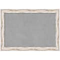 Amanti Art Magnetic Bulletin Board, Aluminum/Steel, 41" x 29", Alexandria White Wash Wood Frame