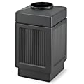 Safco® Canmeleon™ Recessed Panel Ash Urn, Top Opening, 38 Gallons, Black