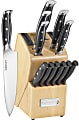 Cuisinart™ Nitrogen Collection Triple Rivet Built-In Sharpener Block Set, Brown, Set Of 15 Pieces