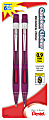 Pentel® Quicker-Clicker™ Mechanical Pencil, 0.9mm, #2 Lead, Transparent Red, Pack Of 2