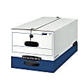 Bankers Box® Liberty® FastFold® Medium-Duty Storage Boxes, Letter Size, 24" x 12" x 10", White/Blue, Case Of 12 - 00011 1 thumbnail image
