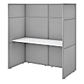 Bush Business Furniture Easy Office 60"W Cubicle Desk Workstation With 66"H Closed Panels, Pure White/Silver Gray, Standard Delivery 1 thumbnail image