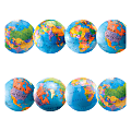 Hygloss Globe Design Border Strips - Damage Resistant, Durable, Long Lasting - 36" Height x 3" Width - Assorted - 12 / Pack 1 thumbnail image