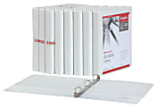 Office Depot Round Ring Binders, 8-1/2"L x 11"W, 225 Pages, White, Pack Of 12