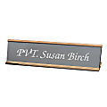 Custom Engraved Plastic Desk Signs With Slide-in Metal Holder, 2" x 8"