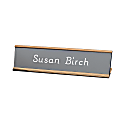 Custom Engraved Plastic Desk Signs With Slide-in Metal Holder, 2" x 10"