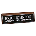 Custom Engraved Plastic Desk Sign With Walnut Desk Bar, 2" x 8"