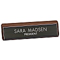 Custom Engraved Plastic Desk Sign With Walnut Desk Bar, 2" x 10" 1 thumbnail image