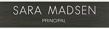 Custom Engraved Plastic Wall Signs With Slide-in Metal Flush Wall Mount, 2" x 8" 1 thumbnail image