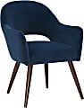 Powell Bogart Velvet Dining Chair, Dark Blue/Espresso