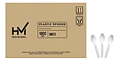 Highmark® Plastic Utensils, Medium-Size Spoons, White, Box Of 1,000 Spoons 1 thumbnail image
