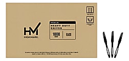Highmark® Plastic Utensils, Full-Size Knives, Black, Box Of 1,000 Knives 1 thumbnail image