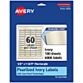 Avery® Pearlized Permanent Labels With Sure Feed®, 94204-PIP100, Rectangle, 1/2" x 1-3/4", Ivory, Pack Of 6,000 Labels