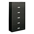 HON® 36"W Lateral 5-Shelf File Cabinet, Metal, Charcoal