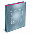 Office Depot® Brand Casebound 3-Ring Binder, 1" Round Rings, Denim