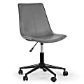 Glamour Home Amery Ergonomic Faux Leather Mid-Back Adjustable Height Swivel Office Task Chair, Gray