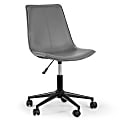 Glamour Home Amery Ergonomic Faux Leather Mid-Back Adjustable Height Swivel Office Task Chair, Gray 1 thumbnail image