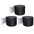 Carson Dellosa Education Rolled Scalloped Borders, Black, 65' Per Roll, Pack Of 3 1 thumbnail image