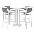 KFI Studios Eveleen 5-Piece Outdoor Patio Set, 33-13/16”H x 35”W x 35”D, White/Gray Chairs, White Table 1 thumbnail image