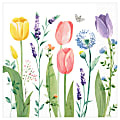 Amscan Spring 2-Ply Dinner Napkins, 8" x 8", Tulip Garden, 16 Napkins Per Sleeve, Pack Of 3 Sleeves